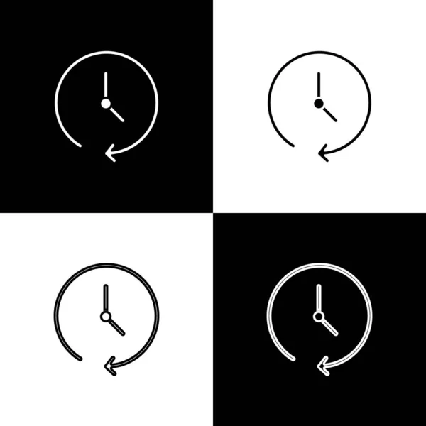 Establecer Icono Del Reloj Aislado Sobre Fondo Blanco Negro Símbolo — Archivo Imágenes Vectoriales