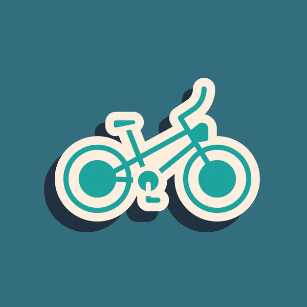 Yeşil Arka Planda Izole Edilmiş Yeşil Bisiklet Simgesi Bisiklet Yarışı — Stok Vektör