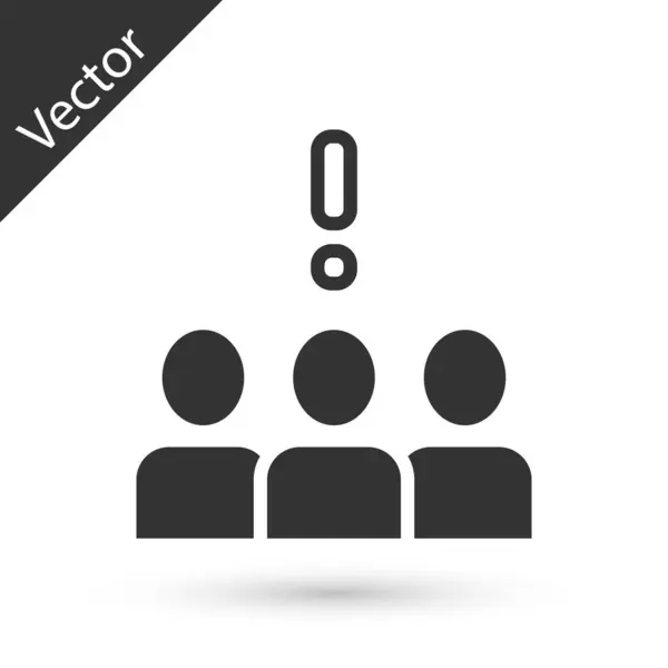 Šedý Dav Protestní Ikona Izolované Bílém Pozadí Demonstrace Vektor — Stockový vektor