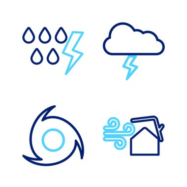 Hortum girdabı, Fırtına ve ikon oluşturun. Vektör