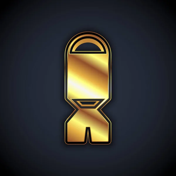 Gold Raketenwerfer Mit Raketensymbol Isoliert Auf Schwarzem Hintergrund Vektor — Stockvektor