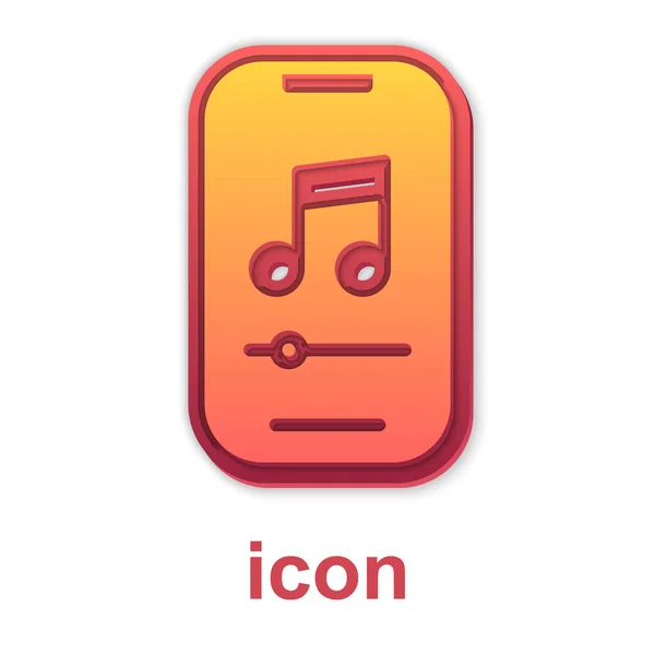 Gold Music Player Icon Isolated White Background Portable Music Device — Vector de stock