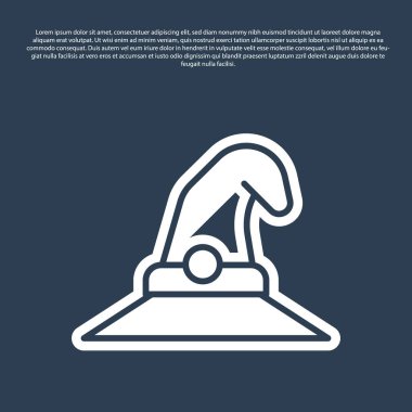 Mavi çizgi cadı şapkası simgesi mavi arkaplanda izole edildi. Mutlu Cadılar Bayramı Partisi. Vektör.