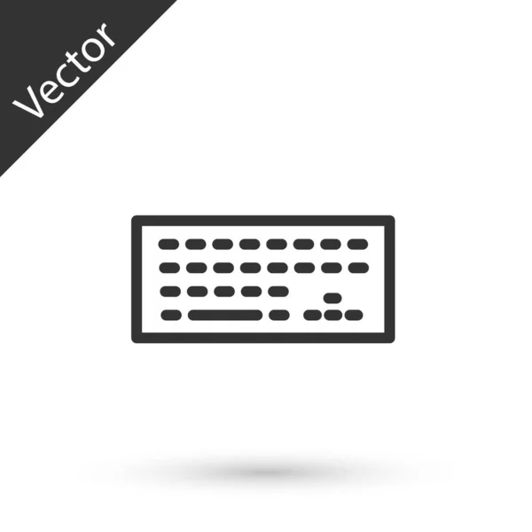 Graues Computertastatur Symbol Isoliert Auf Weißem Hintergrund Komponenten Zeichen Vektor — Stockvektor