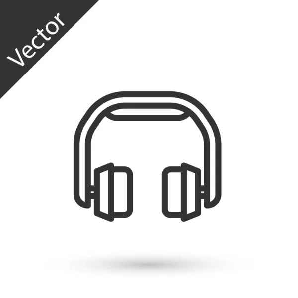 Graue Linie Kopfhörer Symbol Isoliert Auf Weißem Hintergrund Kopfhörer Konzept — Stockvektor