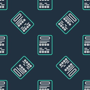 Çizgi Sınav sayfası simgesi siyah arkaplanda izole edilmiş. Sınav kağıdı, sınav ya da araştırma konsepti. Sınav ya da sınav. Vektör