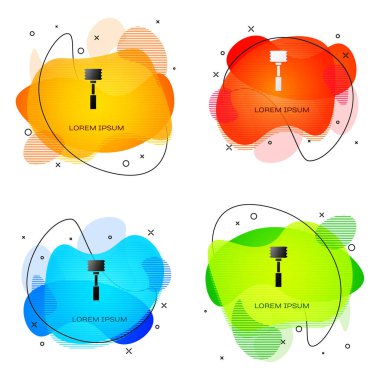 Siyah Mutfak çekiç simgesi beyaz arkaplanda izole edilmiş. Et çekici. Sıvı şekilli soyut pankart. Vektör.