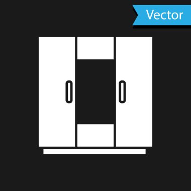 Siyah arka planda beyaz giysi ikonu var. Vektör.
