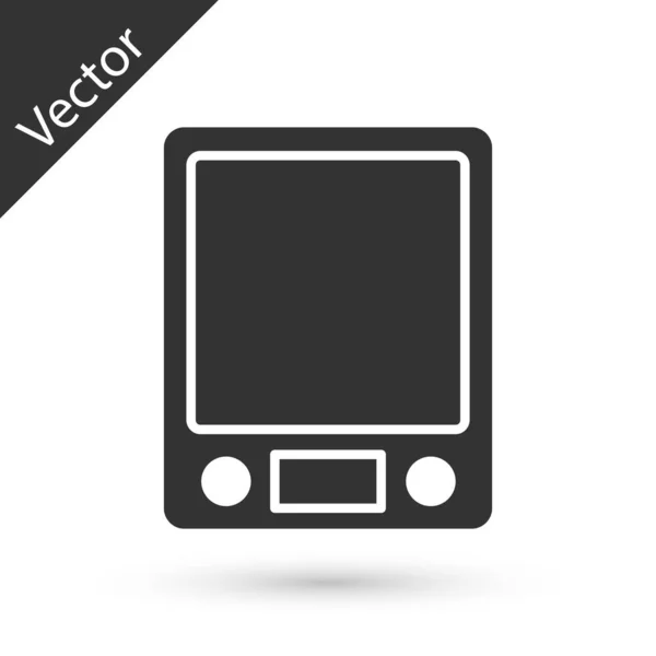 Иконка Grey Electronic Scales Выделена Белом Фоне Оборудование Измерения Веса — стоковый вектор