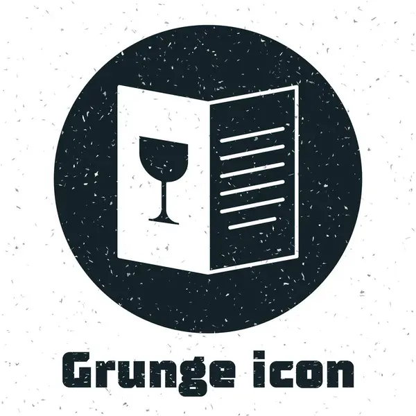 Grunge Restaurant Cafe Menü Symbol Isoliert Auf Weißem Hintergrund Monochrome — Stockvektor