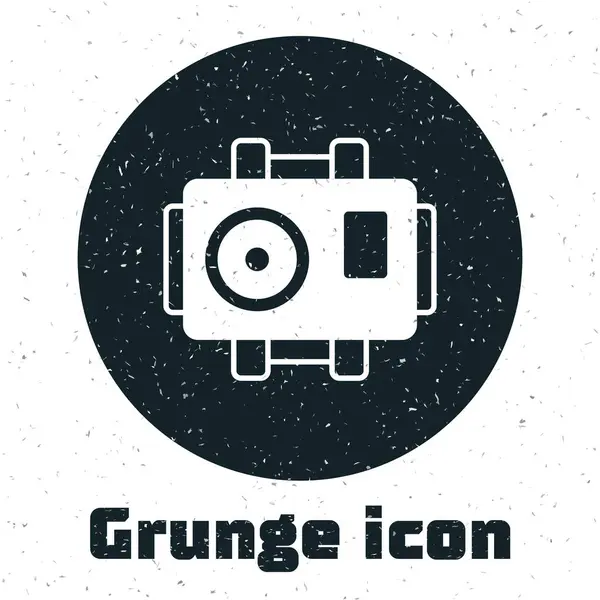 Grunge Câmera Fotográfica Para Ícone Mergulhador Isolado Fundo Branco Ícone — Vetor de Stock