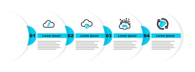 Satır iadesi parası, metan emisyonunu azaltma, müzik yayın hizmeti ve simge belirleyin. Vektör