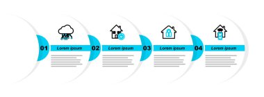 Smart ev uzaktan kumanda sistemini, House 'u koruma altına al ve nesnelerin İnternet simgesini ayarla. Vektör