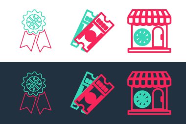 Basketbol maçı bileti, sertifika basketbol ödülü ve ikon. Vektör