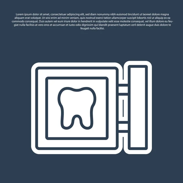 Linea Blu Icona Della Posizione Della Clinica Dentale Isolata Sfondo — Vettoriale Stock