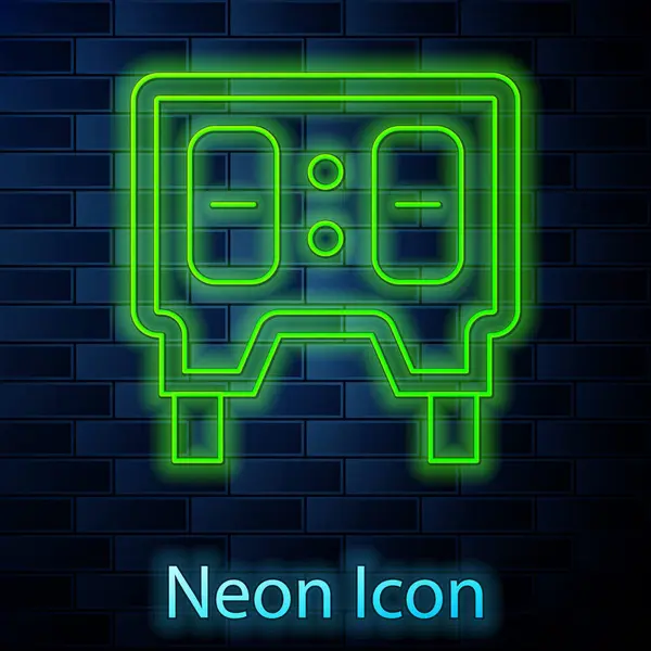 Glowing Neon Line Sport Baseball Mechanical Scoreboard Result Display Icon — Stock Vector