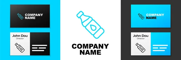 Blue Line Bottle Water Icon Isolated White Background Soda Aqua — Stock Vector