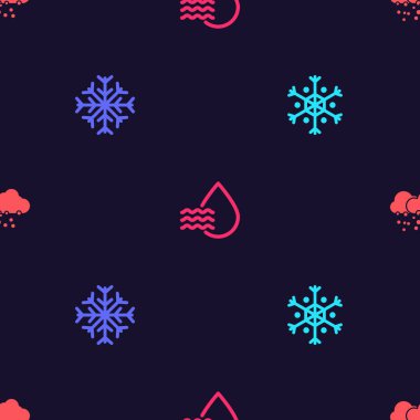 Kar Tanesi 'ni, su damlası yüzdesini ve karlı Bulut' u kusursuz desenli ayarla. Vektör.