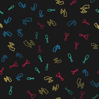 Tırnak manikürü, oje, sahte tırnak törpüsü ve değirmen kesicisini kusursuz desene göre ayarla. Vektör