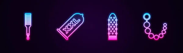 Set Line Spanking Paddle Condom Safe Sex Dildo Vibrator Anal — стоковый вектор