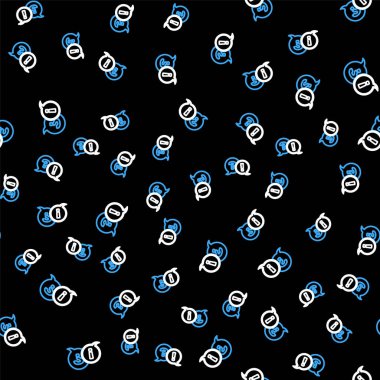 Soru ve Ünlem ikonlu satır konuşma baloncukları siyah arkaplanda izole edilmiş kusursuz desen. SSS işareti. Dosyaları kopyala, konuşma balonu ve grafiğini çıkar. Vektör