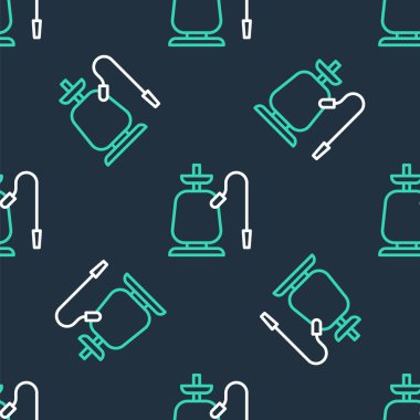 Hat Nargile simgesi siyah arkaplanda izole edilmiş. Vektör