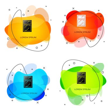 Beyaz arkaplanda izole edilmiş pencere simgesi için Siyah Temizleme servisi. Silecek, kazıyıcı, silecek. Sıvı şekilli soyut pankart. Vektör İllüstrasyonu.