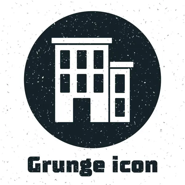 Ikona Grunge House Izolované Bílém Pozadí Domácí Symbol Černobílý Vinobraní — Stockový vektor