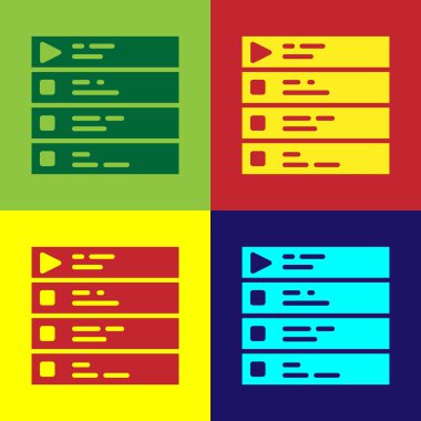 Pop Art Müzik Listesi simgesi renk arkaplanında izole edildi. Vektör.