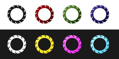 Bisiklet tekeri tekerleği simgesini siyah ve beyaz arkaplanda izole et. Bisiklet yarışı. Olağanüstü bir spor. Spor malzemeleri. Vektör.