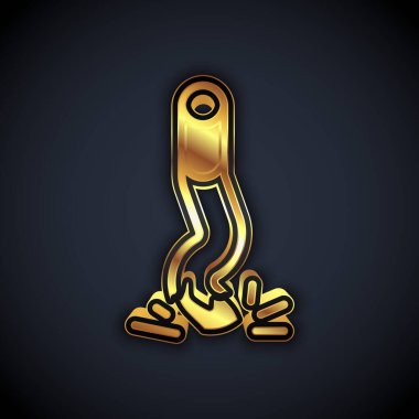 Gold Cigarette butt icon isolated on black background. Stubbed out cigarette.  Vector