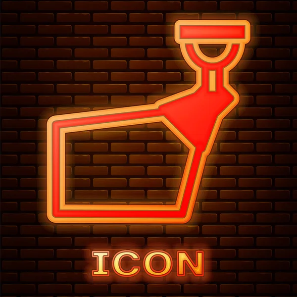 Glowing Neon Movie Spotlight Icon Isolated Brick Wall Background Light — Stock Vector