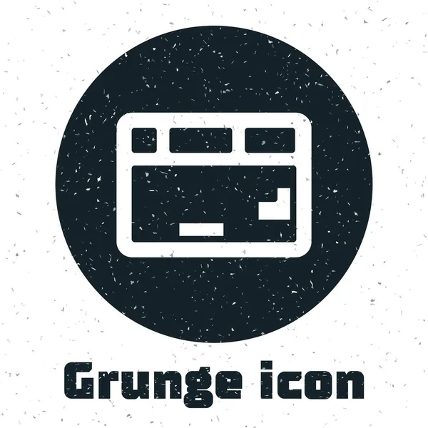 Значок Клавиатуры Grunge Computer Изолирован Белом Фоне Знак Компонента Монохромный — стоковый вектор