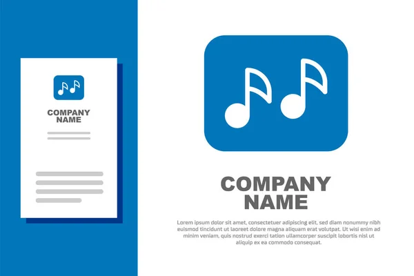 Blaue Musiknote Tonsymbole Isoliert Auf Weißem Hintergrund Logo Design Vorlage — Stockvektor