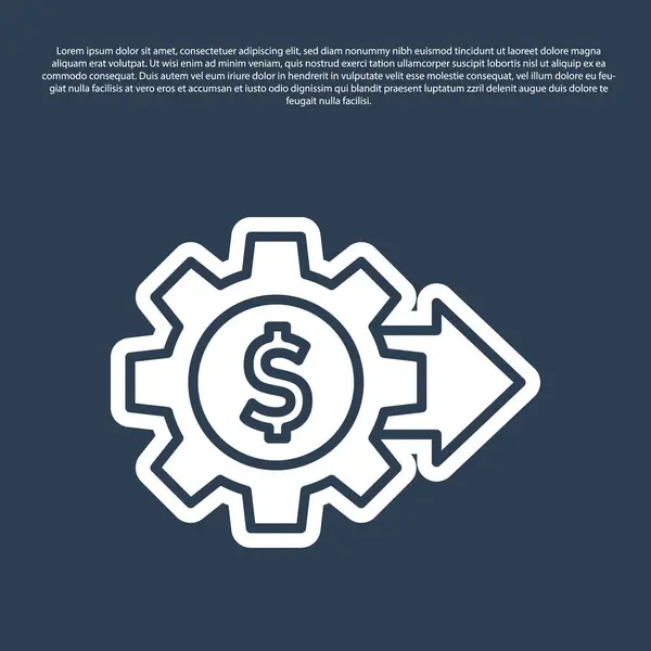 Modrá Čára Převodovka Ikonou Dolaru Izolované Modrém Pozadí Obchodní Finanční — Stockový vektor