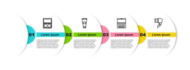 Makyaj tozunu aynayla, losyon kozmetik tüpüyle, göz farı paletiyle ve saç kurutma makinesiyle ayarla. Ticari bilgi şablonu. Vektör.