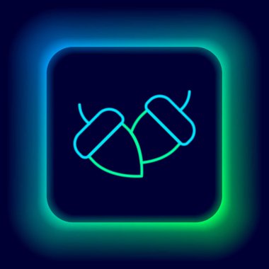 Parlayan neon çizgisi simgesi siyah arkaplanda izole edildi. Renkli taslak konsepti. Vektör