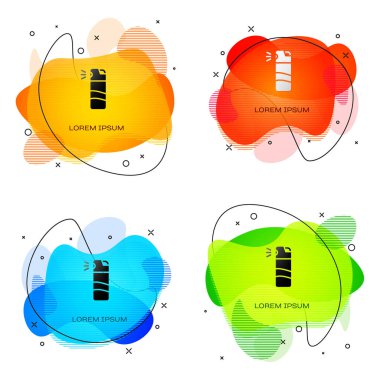 Beyaz arka planda izole edilmiş kara biber spreyi ikonu. OC gazı. Capsicum nefsi müdafaa spreyi. Sıvı şekilli soyut pankart. Vektör.