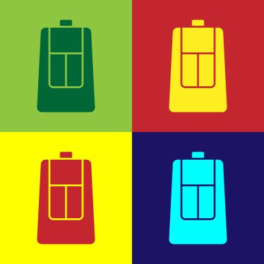 Arka planda izole edilmiş uzaktan kumandalı Pop Art Car anahtarı. Araba anahtarı ve alarm sistemi. Vektör.