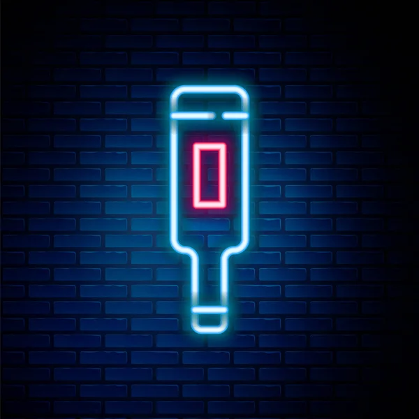 Glødende Neon Line Medicinsk Termometer Til Medicinsk Undersøgelse Ikon Isoleret – Stock-vektor