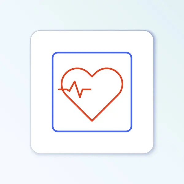 Line Heart Rate Icon Isolated White Background Heartbeat Sign Heart — Stock Vector