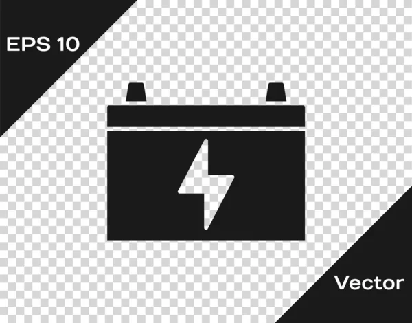 Schwarzes Symbol Der Autobatterie Isoliert Auf Transparentem Hintergrund Akkubatterie Energie — Stockvektor
