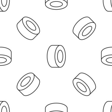 Gri çizgi araba tekerleği ikonu beyaz arka planda izole edilmiş. Vektör.