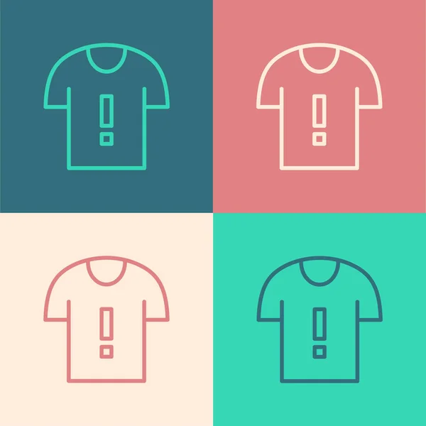 Pop Art Ligne Shirt Icône Protestation Isolé Sur Fond Couleur — Image vectorielle