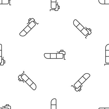 Gri çizgili, motorlu şişme tekne beyaz arka planda izole edilmiş. Vektör