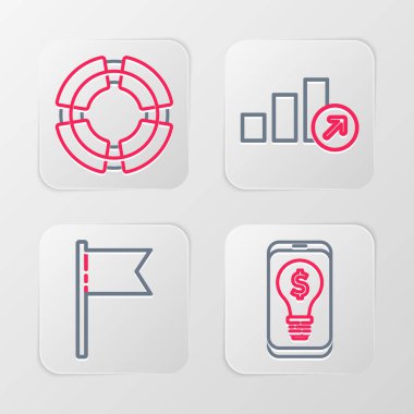 Cep telefonuna dolar, konum belirleyicisi, finansal büyüme ve iş hayatı şamandırası ikonu. Vektör