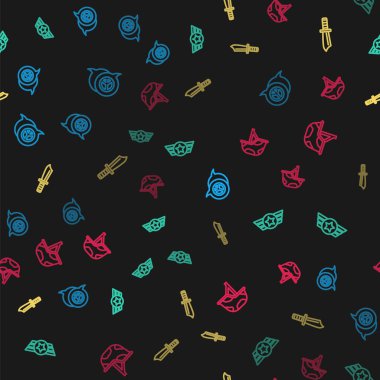 Hat oluşturun Barış, Yıldız Amerikan ordusu, askeri bıçak ve miğfer kusursuz desenli. Vektör