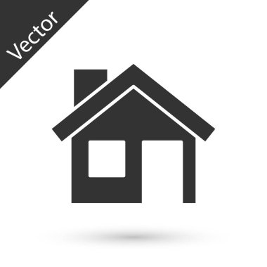 Gri Ev simgesi beyaz arkaplanda izole edildi. Ev sembolü. Vektör.