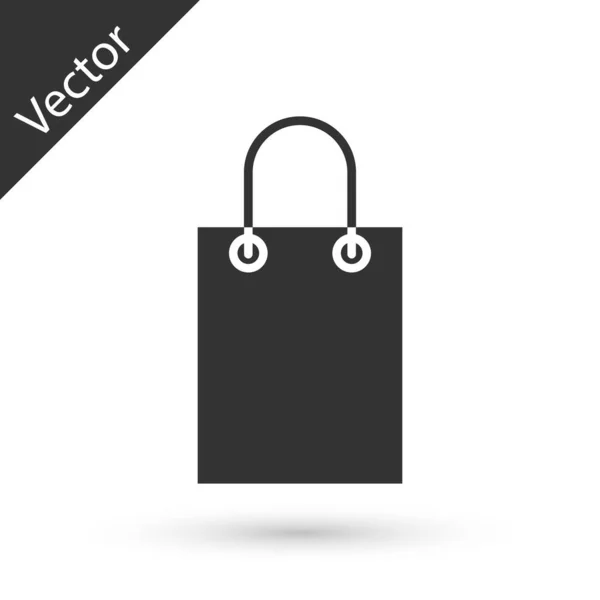 Grau Papier Einkaufstasche Symbol Isoliert Auf Weißem Hintergrund Paketschild Vektorillustration — Stockvektor