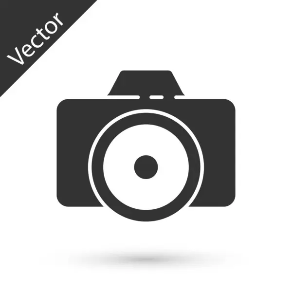 Иконка Камеры Grey Photo Выделена Белом Фоне Значок Фотокамеры Векторная — стоковый вектор